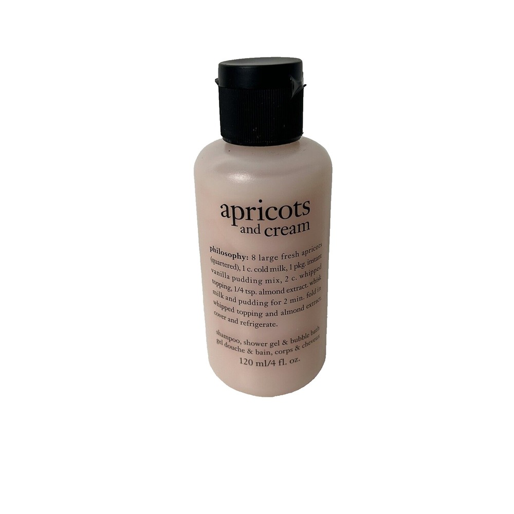 Philosophy Apricots And Cream Shampoo Bubble Bath Shower Gel 4 fl oz